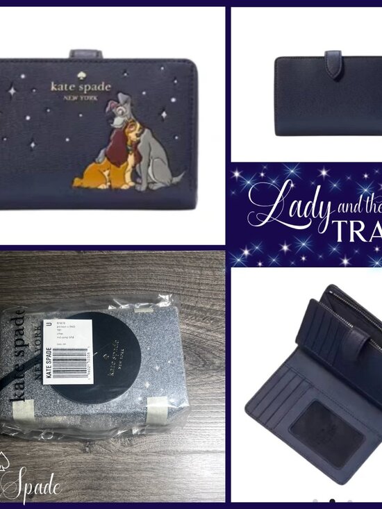 Disney x Kate Spade New York Medium Bifold Wallet KH618 Lady and the Tramp - Picture 6 of 6